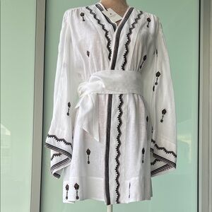 Embroidered White Tunic Top
